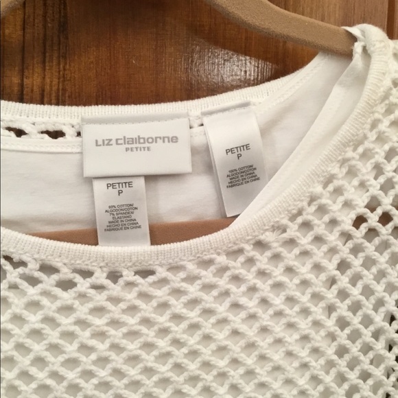 Liz Claiborne open knit shirt with camisole inner shirt. Size is P, NWOT - Picture 3 of 3